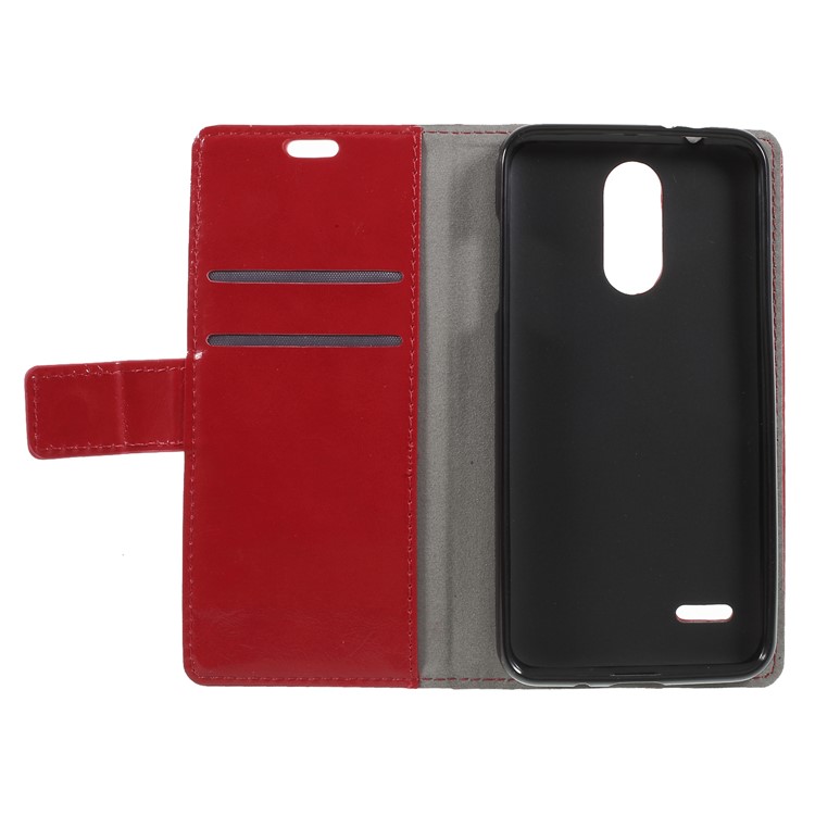 Crazy Horse PU Leather Magnetic Stand Wallet Case for LG K8 (2018) - Red-6