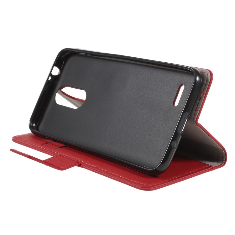 Wallet Stand Magnetic Flip Leather Phone Case for LG K8 (2018) - Red-4