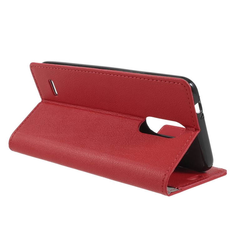 Wallet Stand Magnetic Flip Leather Phone Case for LG K8 (2018) - Red-5