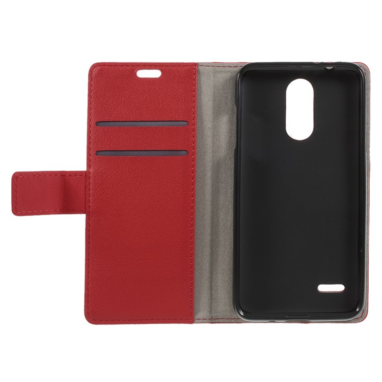 Wallet Stand Magnetic Flip Leather Phone Case for LG K8 (2018) - Red-6