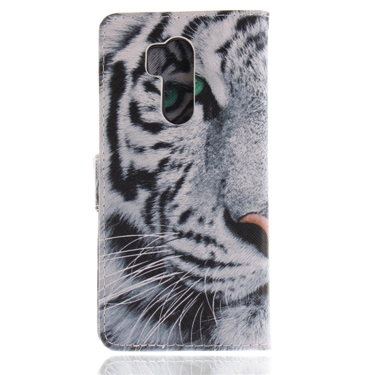 Pattern Printing PU Leather Wallet Stand Cover for LG G7 - Tiger Pattern-2