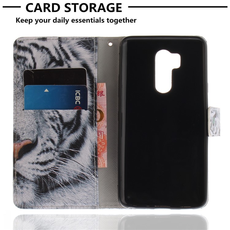Pattern Printing PU Leather Wallet Stand Cover for LG G7 - Tiger Pattern-7