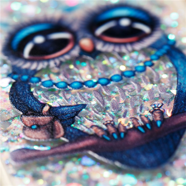 Liquid Glitter Powder Quicksand Shockproof TPU Back Case for LG V30 - Owl-7