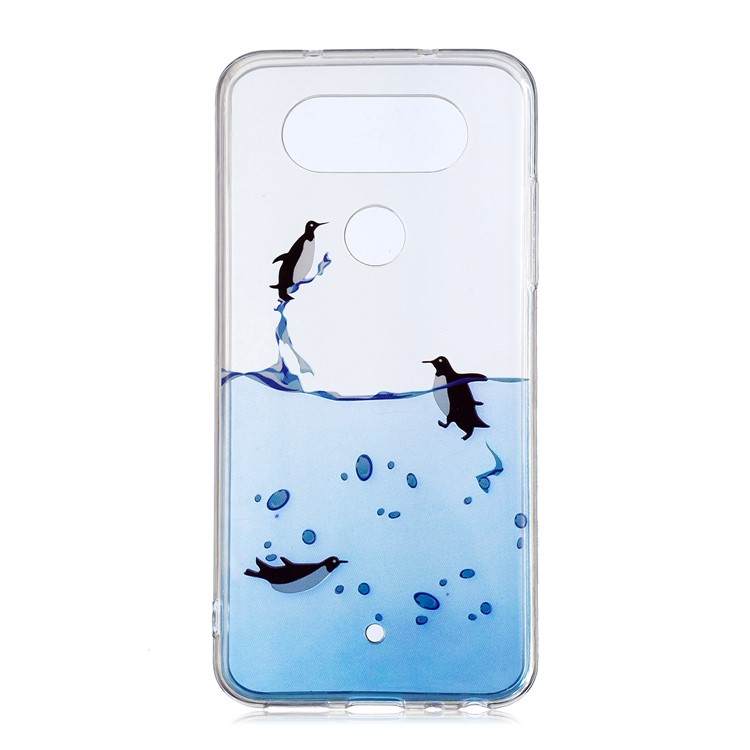 Pattern Printing IMD TPU Mobile Phone Cover Case for LG Q8 - Lovely Penguins-1