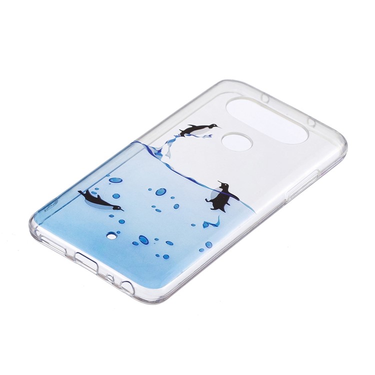 Pattern Printing IMD TPU Mobile Phone Cover Case for LG Q8 - Lovely Penguins-2