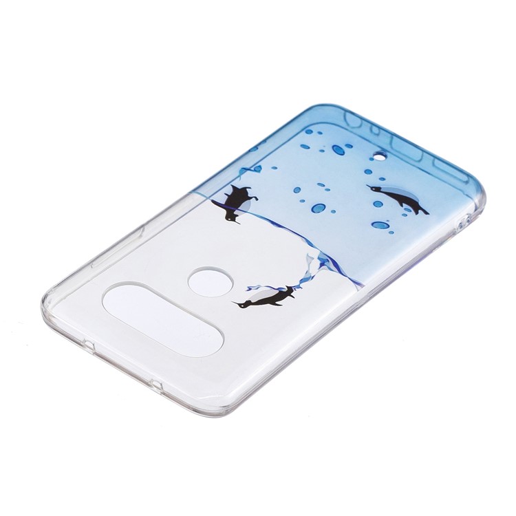 Pattern Printing IMD TPU Mobile Phone Cover Case for LG Q8 - Lovely Penguins-3