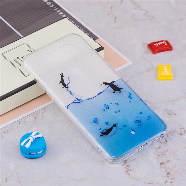Pattern Printing IMD TPU Mobile Phone Cover Case for LG Q8 - Lovely Penguins-4