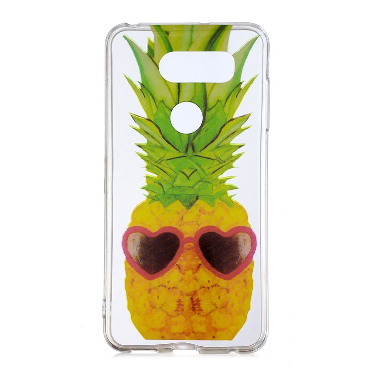 Pattern Printing IMD TPU Soft Phone Case for LG V30 - Pineapple-1