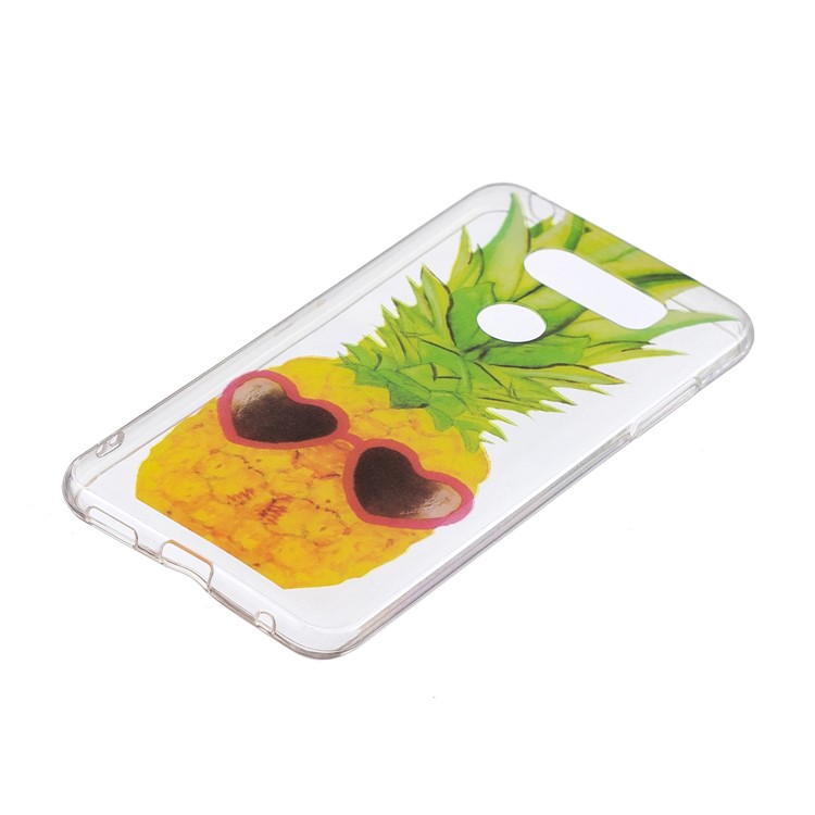 Pattern Printing IMD TPU Soft Phone Case for LG V30 - Pineapple-2