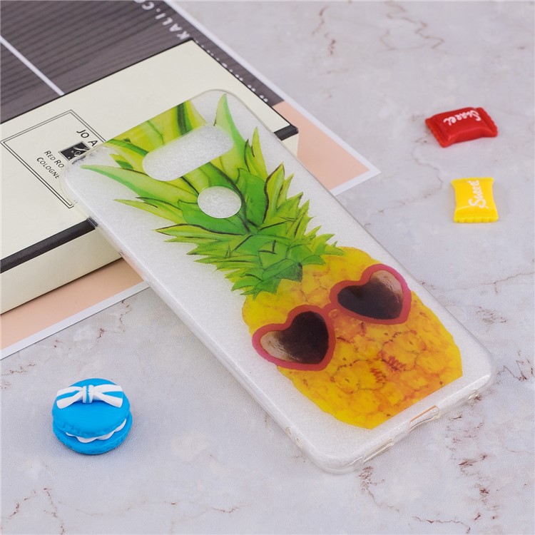 Pattern Printing IMD TPU Soft Phone Case for LG V30 - Pineapple-4