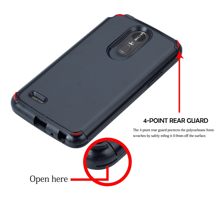 Detachable Shockproof PC + TPU Hybrid Case for LG Stylus 3 - Black-5