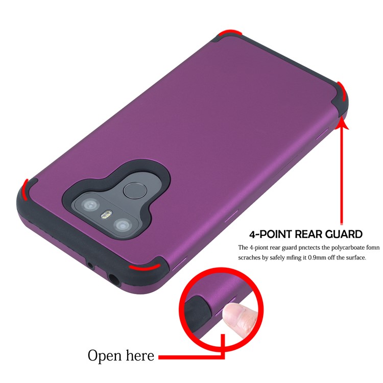 Detachable Shockproof Plastic + TPU Combo Casing for LG G6 - Purple-5