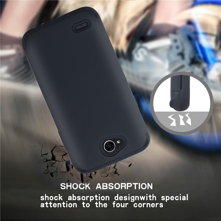 For LG X power2 US Version Detachable Shockproof PC + TPU Hybrid Case - Black-7