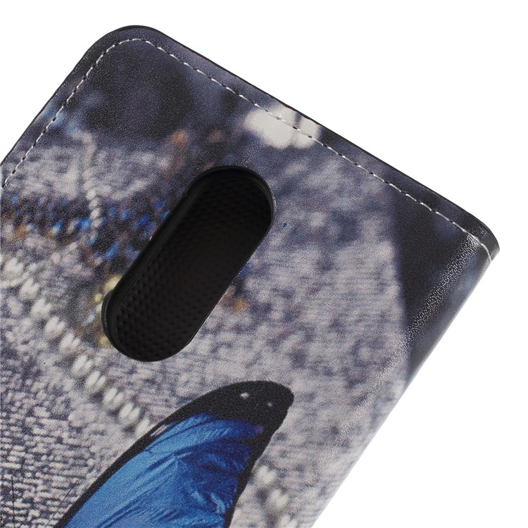 Pattern Printing PU Leather Magnetic Wallet Stand Case for LG K10 (2018) - Blue Butterfly-8