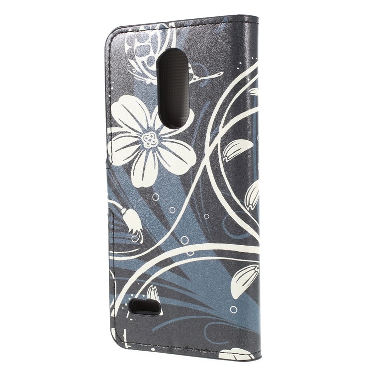 Pattern Printing Wallet Leather Stand Case for LG K8 (2018) - Elegant Flowers-2
