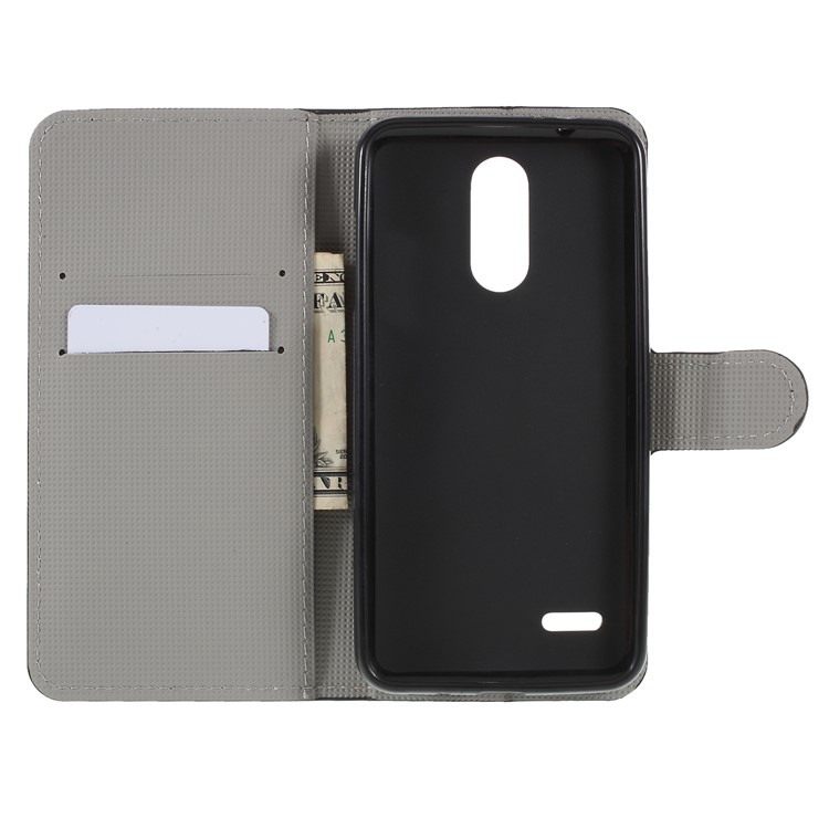 Pattern Printing Wallet Leather Stand Case for LG K8 (2018) - Elegant Flowers-6