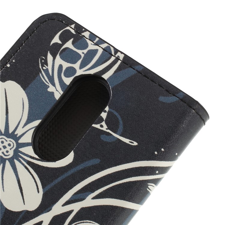 Pattern Printing Wallet Leather Stand Case for LG K8 (2018) - Elegant Flowers-8