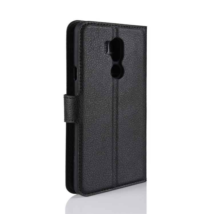Litchi Skin PU Leather Magnetic Wallet Stand Case for LG G7 ThinQ - Black-6
