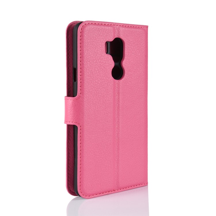 Litchi Skin PU Leather Magnetic Wallet Stand Casing for LG G7 ThinQ - Rose-6