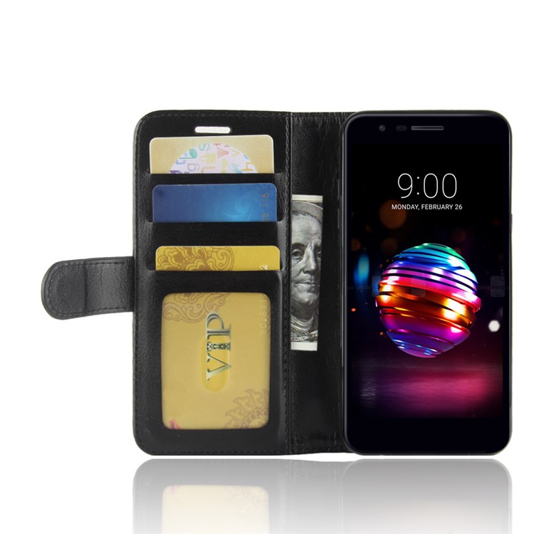 Crazy Horse Magnetic Stand Wallet Leather Mobile Phone Case for LG K10 (2018) - Black-6