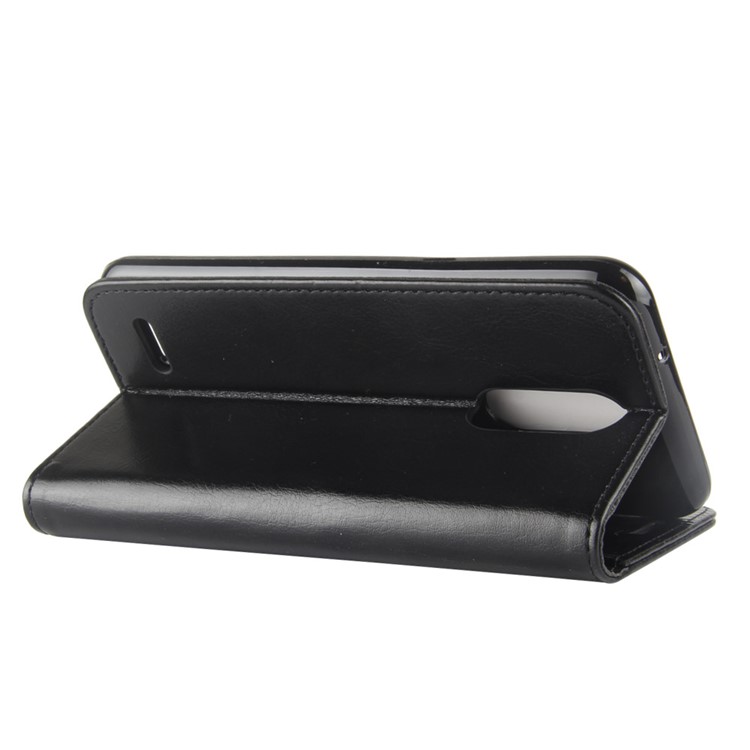 Crazy Horse Magnetic Stand Wallet Leather Mobile Phone Case for LG K10 (2018) - Black-7