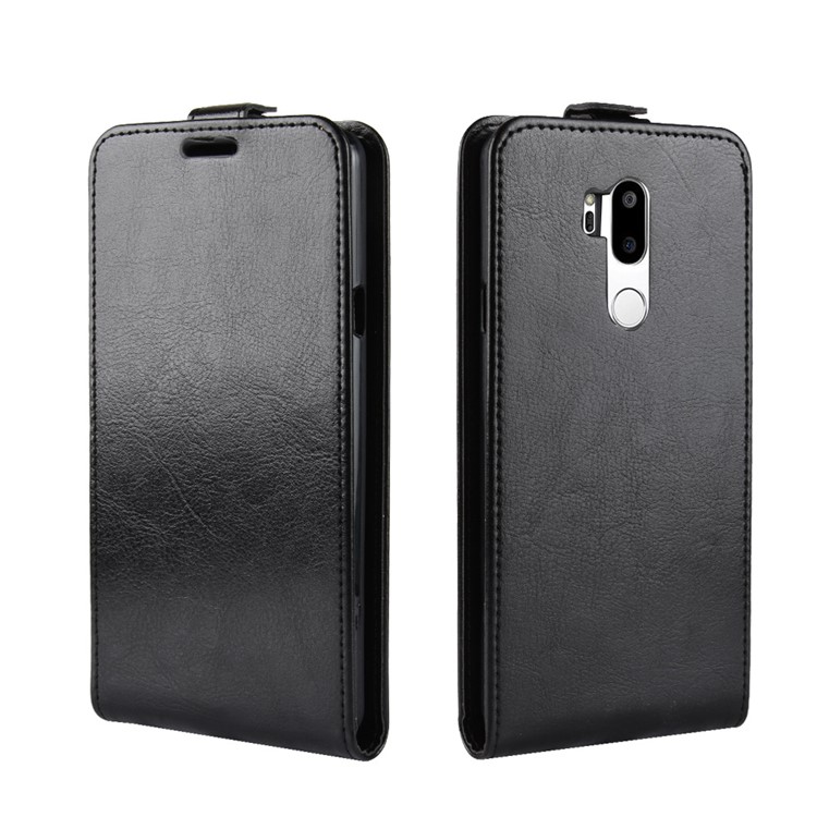 Crazy Horse Vertical Leather Card Holder Case for LG G7 ThinQ - Black-2