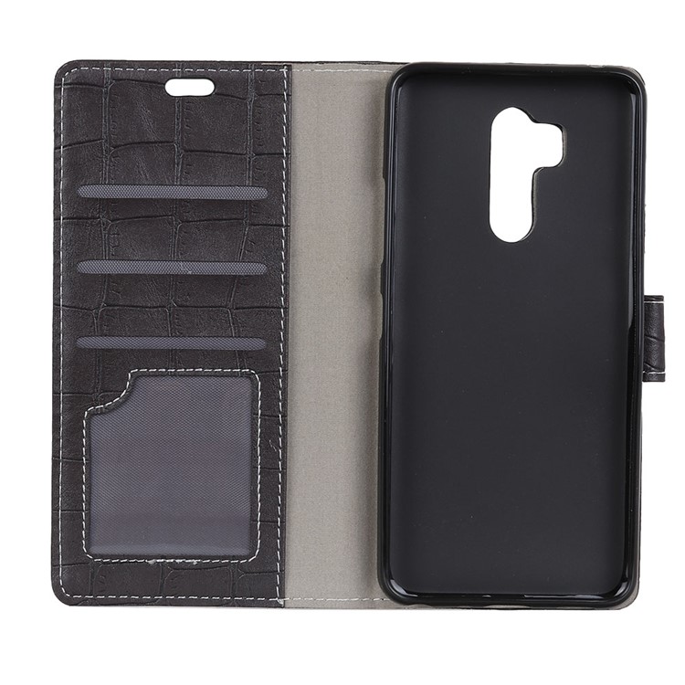 Crocodile Texture PU Leather Magnetic Stand Wallet Phone Case for LG G7 ThinQ - Black-4