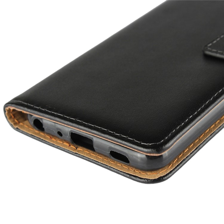 Genuine Leather Wallet Stand Phone Case for LG G7 ThinQ - Black-11