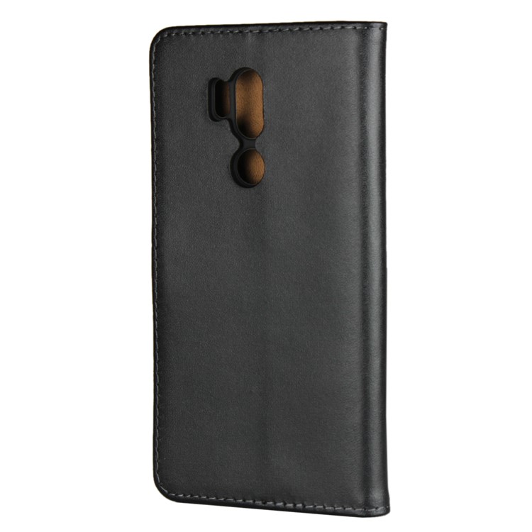 Genuine Leather Wallet Stand Phone Case for LG G7 ThinQ - Black-3