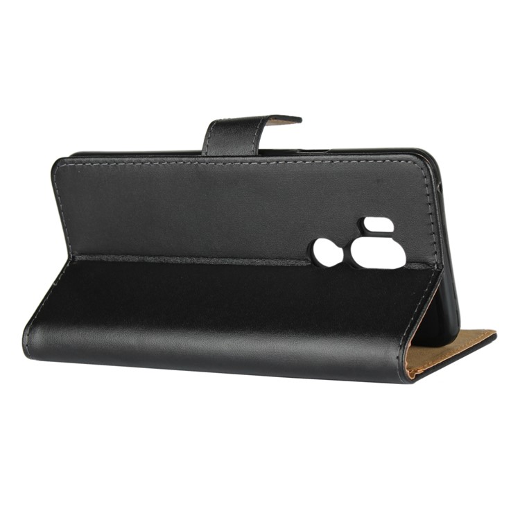 Genuine Leather Wallet Stand Phone Case for LG G7 ThinQ - Black-5
