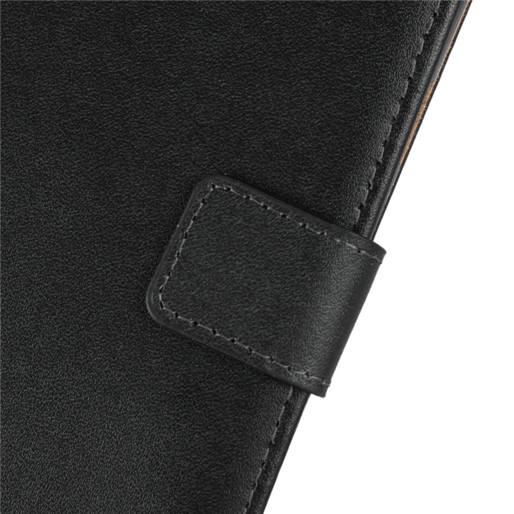 Genuine Leather Wallet Stand Phone Case for LG G7 ThinQ - Black-7