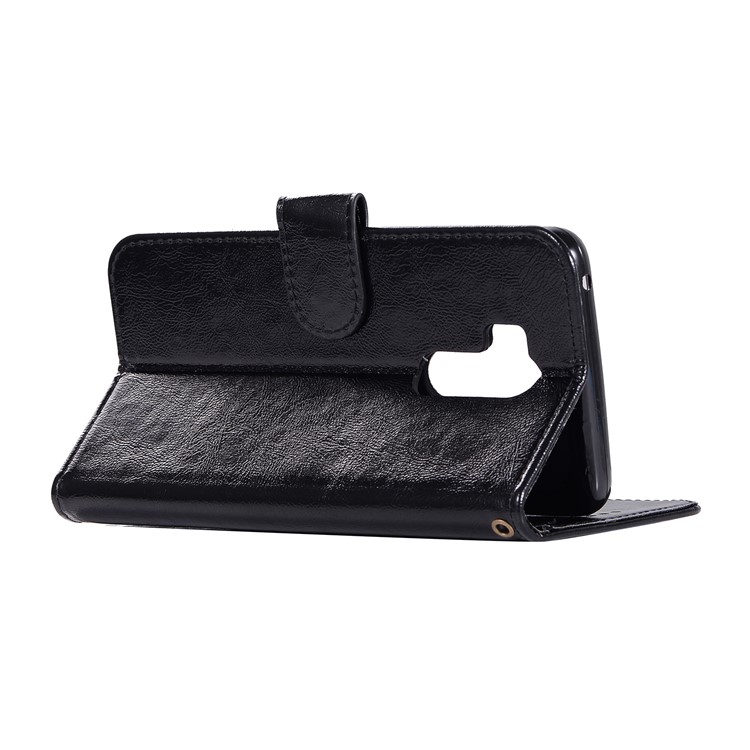 Premium Vintage PU Leather Stand Wallet Phone Case for LG G7 ThinQ - Black-6
