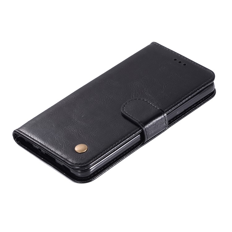 Premium Vintage PU Leather Stand Wallet Phone Case for LG G7 ThinQ - Black-7