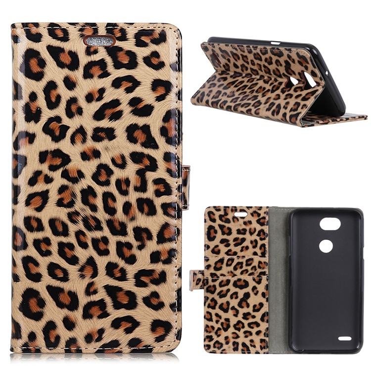 Leopard Texture Stand Wallet Leather Case for LG X Power3-1