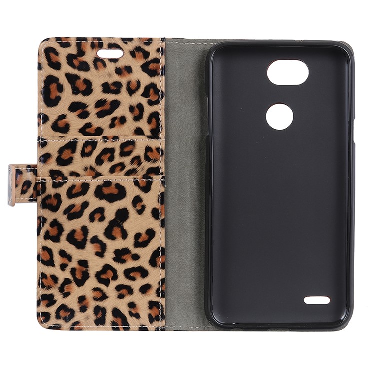 Leopard Texture Stand Wallet Leather Case for LG X Power3-5