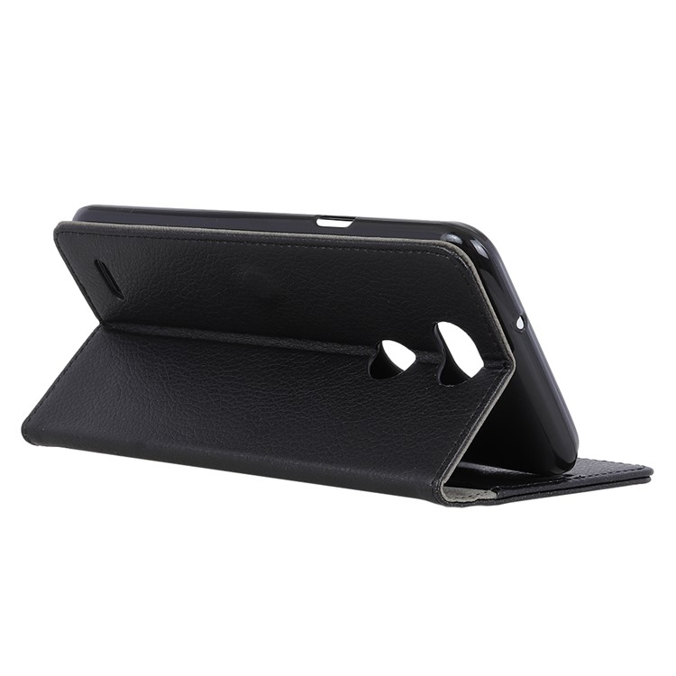 Litchi Skin Leather Wallet Folio Case for LG X Power3 - Black-6