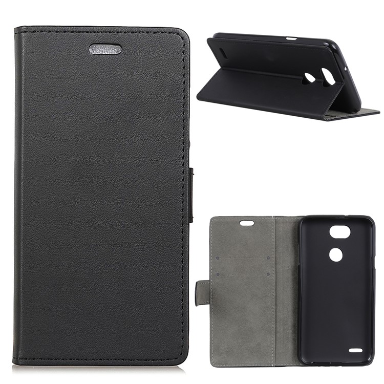 Wallet Stand Leather Protection Phone Cover for LG X Power3 - Black-1