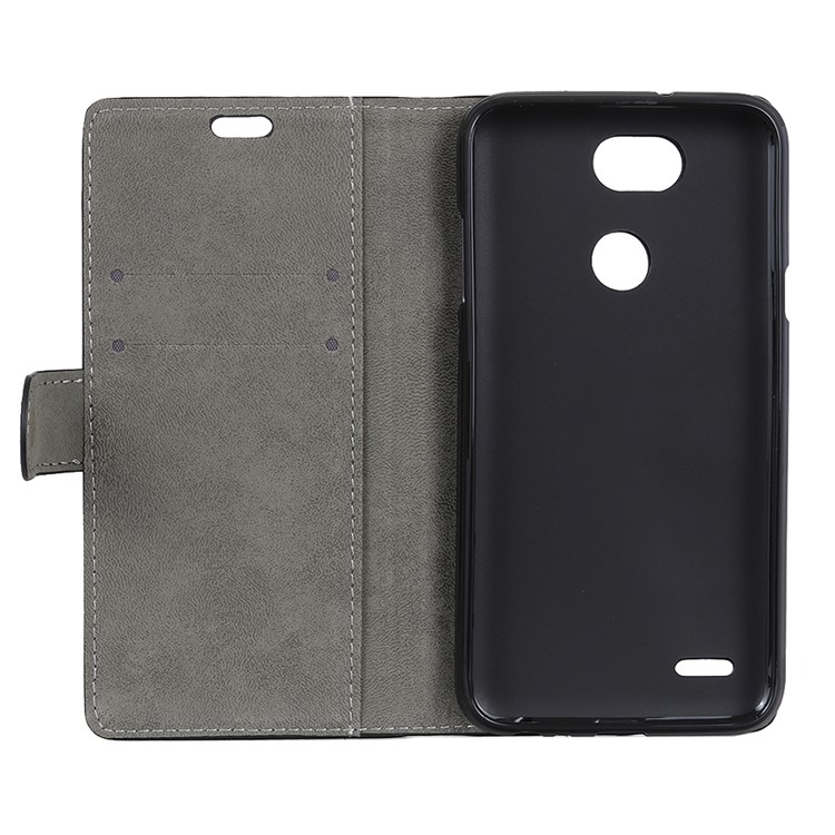 Wallet Stand Leather Protection Phone Cover for LG X Power3 - Black-4