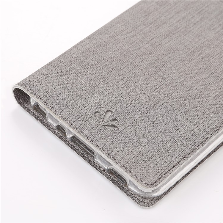 VILI DMX Cross Texture Card Holder Leather Phone Protective Cover for LG G7 ThinQ - Grey-11