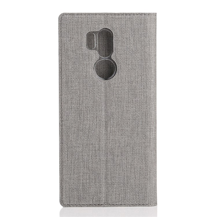 VILI DMX Cross Texture Card Holder Leather Phone Protective Cover for LG G7 ThinQ - Grey-6