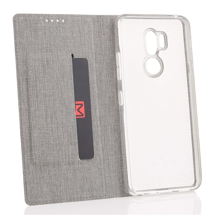 VILI DMX Cross Texture Card Holder Leather Phone Protective Cover for LG G7 ThinQ - Grey-8
