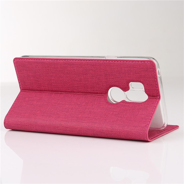 VILI DMX Cross Texture Card Holder Leather Mobile Case for LG G7 ThinQ - Rose-4