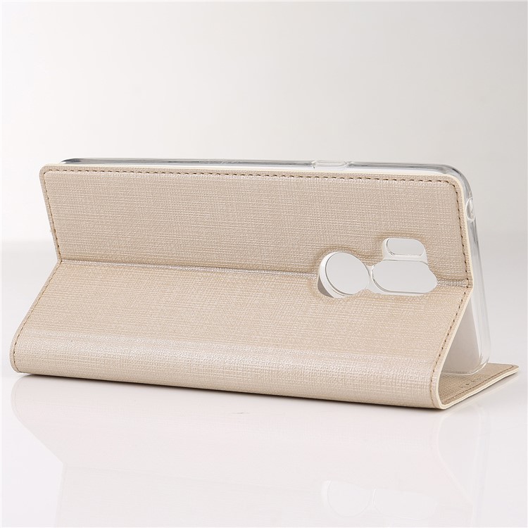 VILI DMX Cross Texture Card Holder Leather Flip Casing for LG G7 ThinQ - Gold-4