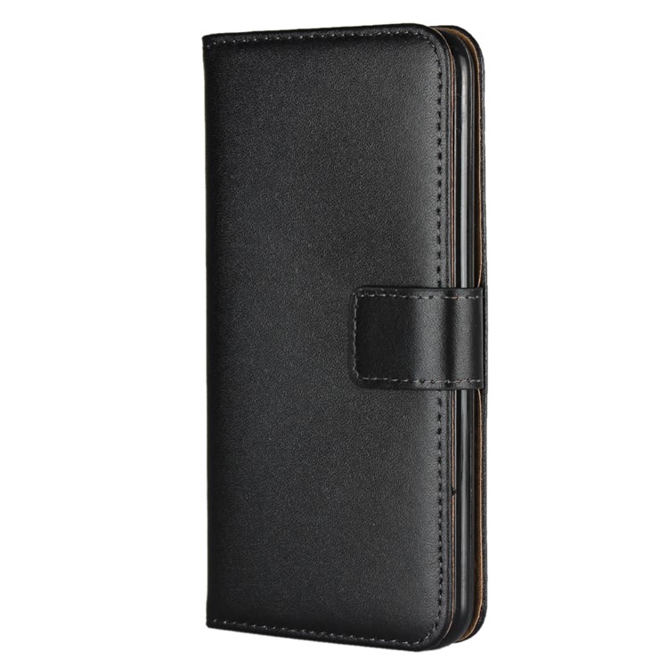 Genuine Leather Wallet Stand Phone Case for LG K8 (2018) - Black-2