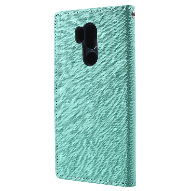 MERCURY GOOSPERY Fancy Flip Leather Wallet Stand Case Accessory for LG G7 ThinQ - Cyan-3