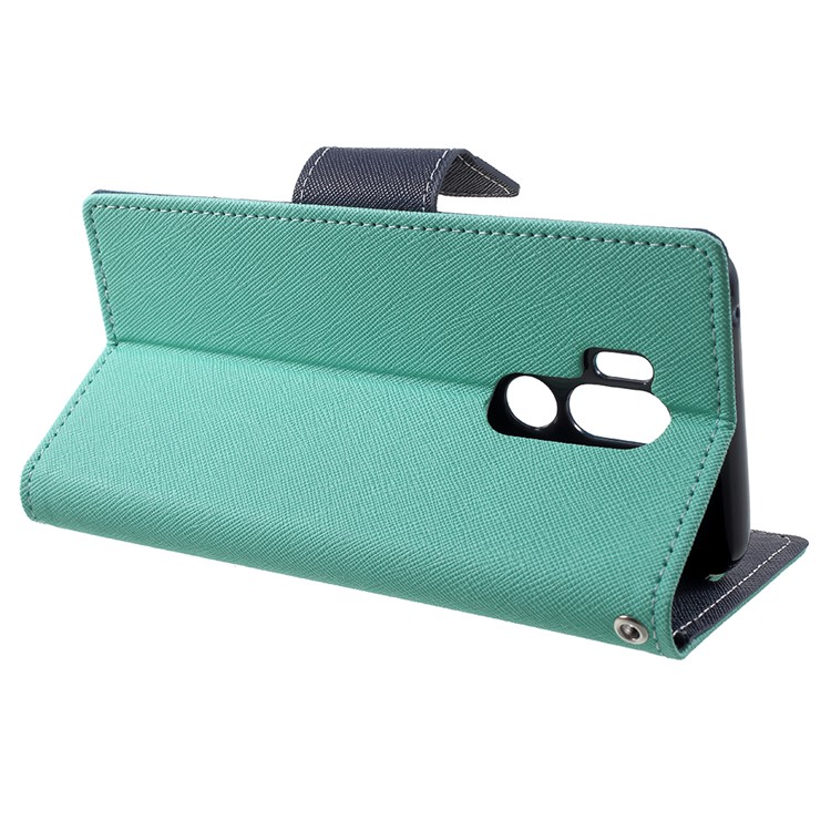 MERCURY GOOSPERY Fancy Flip Leather Wallet Stand Case Accessory for LG G7 ThinQ - Cyan-4