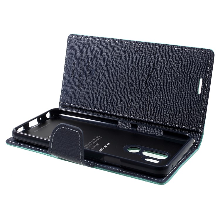 MERCURY GOOSPERY Fancy Flip Leather Wallet Stand Case Accessory for LG G7 ThinQ - Cyan-5