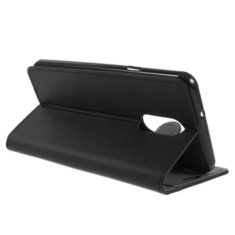 Black - Flip PU Leather Stand Wallet Protective Case for LG Q Stylus / Stylo 4-5