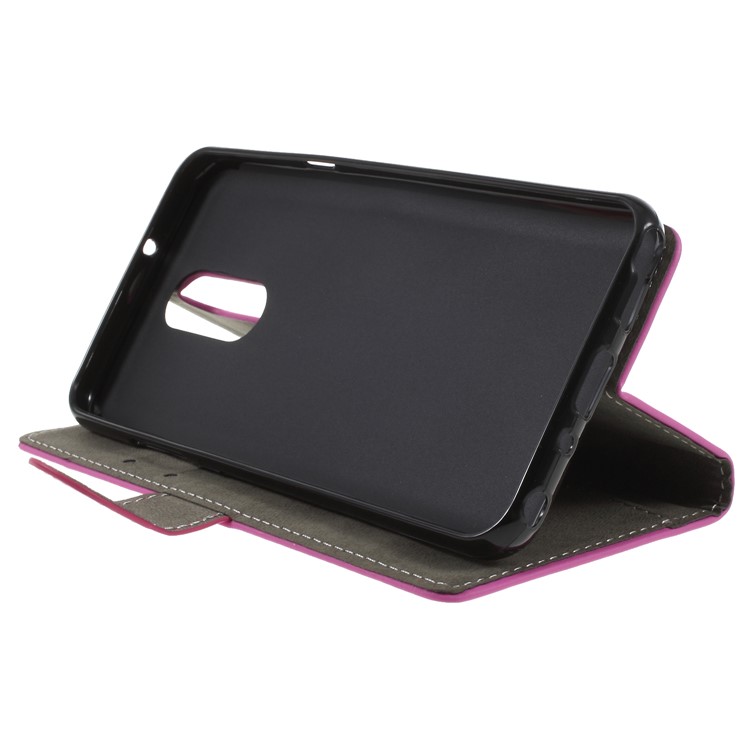 Rosa - Virar Estojo De Couro PU Carteira Protetora Para LG Q Stylus-4