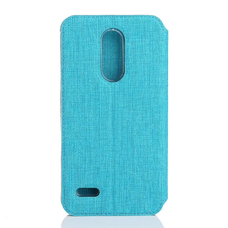 VILI DMX Cross Texture Card Holder Leather Stand Shell for LG K10 (2018)/LG K11 - Blue-3